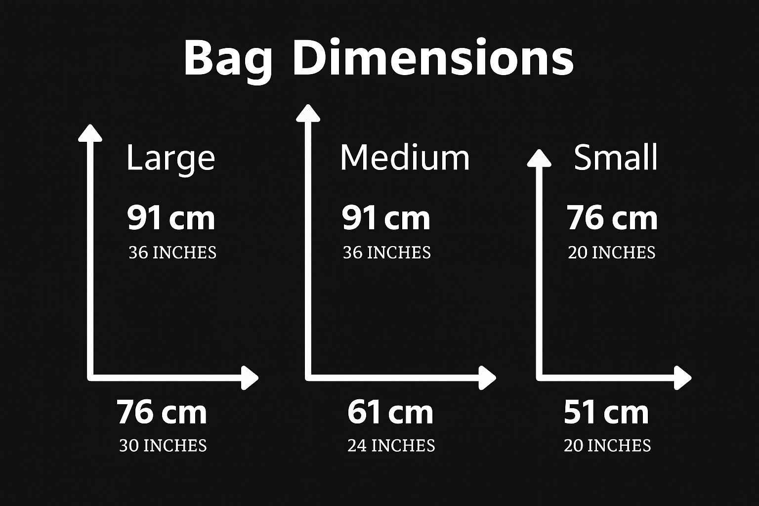 Garbage bag dimensions